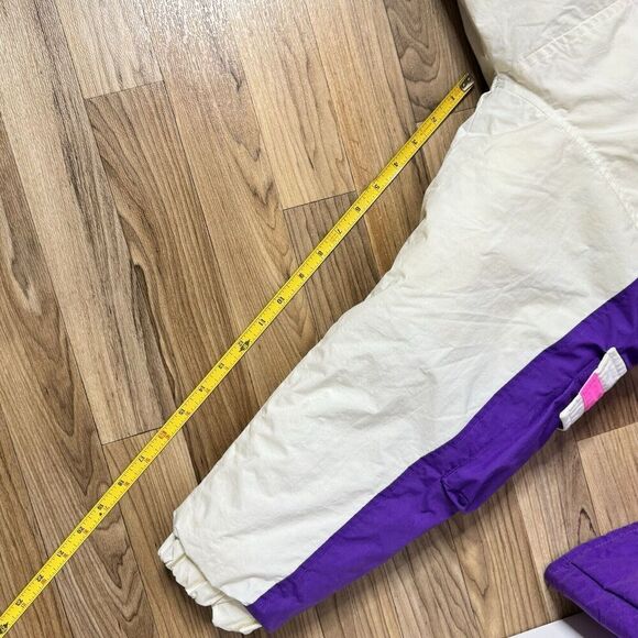 Vintage Sz M 10/12 Purple White Ski Suit Jacket Overall Pants 80s St John’s Bay - Picture 15 of 16